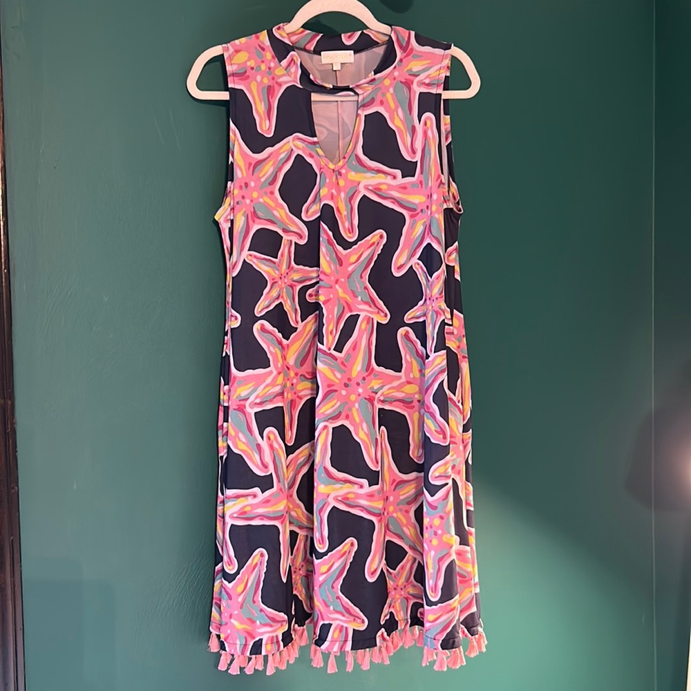 Happy Simply Southern Starfish Dress Large with pockets